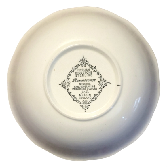 Vtg Vegetable Bowl J & G Meakin Sterling Renaissance Green Ironstone - Picture 3 of 4